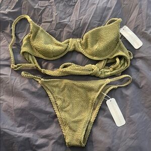 Somerfield Swim Textured Green Bikini NWT